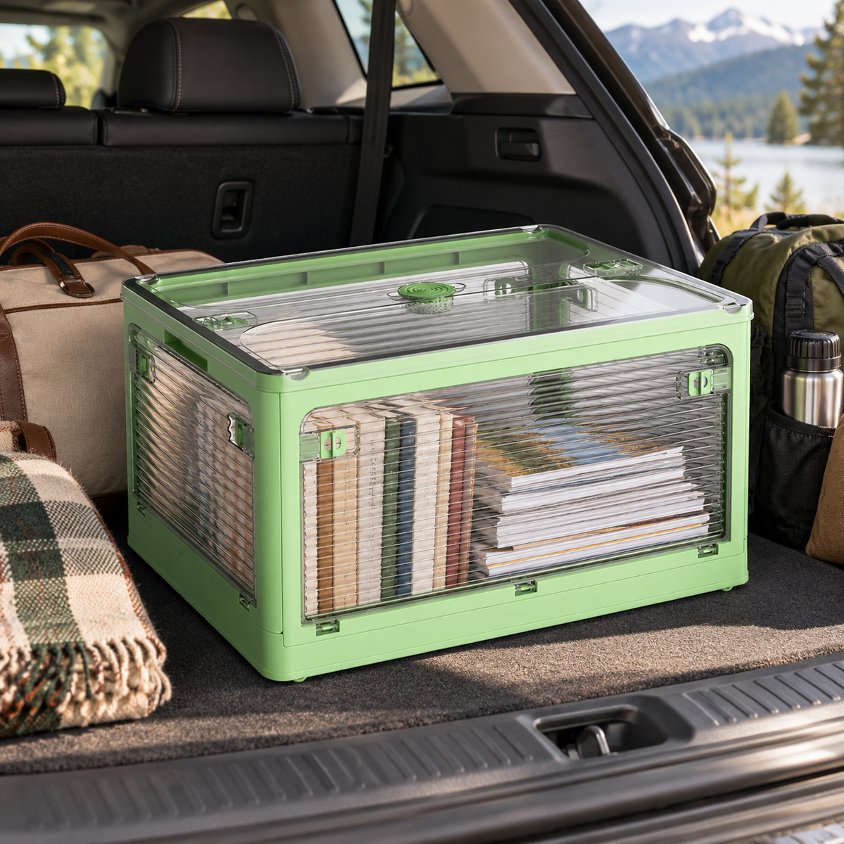 π Foldable Book Storage Bin