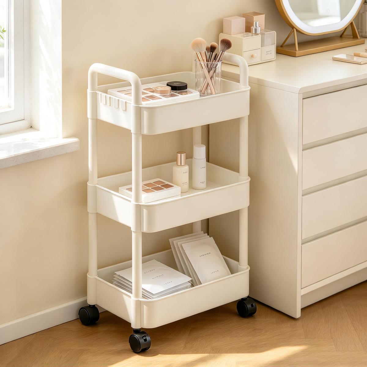 π 3-Tier Rolling Storage Cart